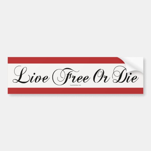 Live Free or Die bumpersticker (Voorkant)