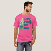 Live Free or Die New Hampshire Outdoor Hiking Stat T-shirt (Voorkant volledig)