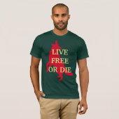 Live Free or Die t-shirt met Wolf (Voorkant volledig)
