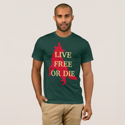Live Free or Die t-shirt met Wolf (Voorkant volledig)