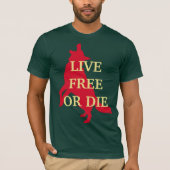 Live Free or Die t-shirt met Wolf (Voorkant)