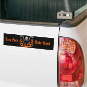 Live Free, Ride Hard Biker Skull Bumpersticker (Op Truck)