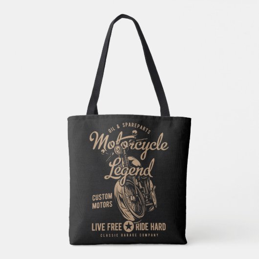 Live Free Ride Hard Tote Bag (Achterkant)
