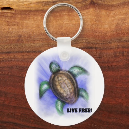 Live Free Turtle Sleutelhanger (Voorkant)