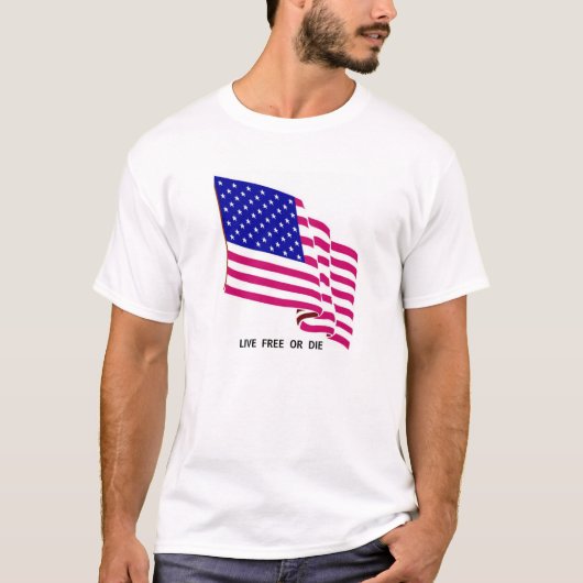 Live Free US Flag T-shirt (Voorkant)