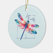 Live Freely - Dragonfly Kleurrijk Inspirerend Keramisch Ornament (Links)