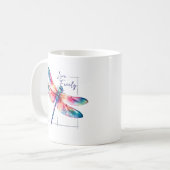 Live Freely - Dragonfly Kleurrijk Inspirerend Koffiemok (Voorkant links)