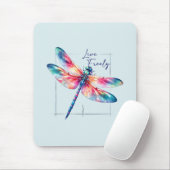 Live Freely - Dragonfly Kleurrijk Inspirerend Muismat (Met muis)