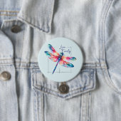 Live Freely - Dragonfly Kleurrijk Inspirerend Ronde Button 7,6 Cm (In situ)