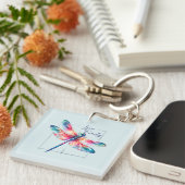 Live Freely - Dragonfly Kleurrijk Inspirerend Sleutelhanger (Voorkant Rechts)