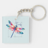 Live Freely - Dragonfly Kleurrijk Inspirerend Sleutelhanger (Achterkant)
