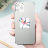 Live Freely - Dragonfly Kleurrijk Inspirerend Sticker (Telefoon)