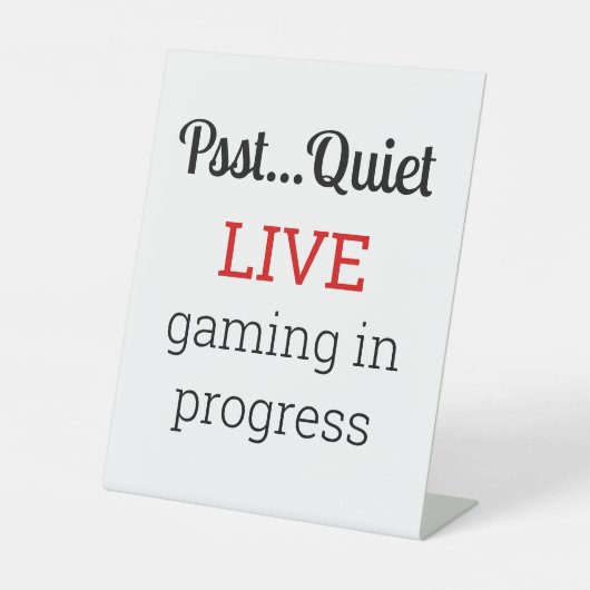Live Gaming In Progress Reclamebord Met Voetstuk (Voorkant)