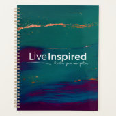 Live geïnspireerde juweelgetinte Abstract Motivati Planner (Voorkant)