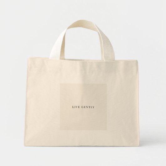 Live Gently Quote, minimalistisch Mini Tote Bag (Voorkant)