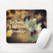 Live Gewoon bloesems Inspirerend woorden Muismat (Met muis)