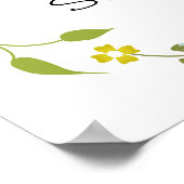 Live Gewoon Geel Bloemen Krans Poster (Hoek)