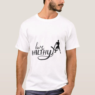 live gezond Gym motivatie ontwerp T-shirt