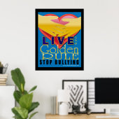 live golden rule stop met pesten poster (Thuiskantoor)