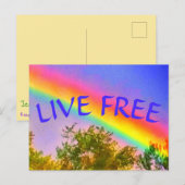 LIVE GRATIS REGENBOOG BRIEFKAART (Voorkant / Achterkant)
