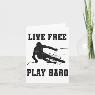 Live Gratis spelen Hard Grappig Skiën Lover Quote  Kaart