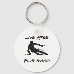 Live Gratis spelen Hard Grappig Skiën Lover Quote  Sleutelhanger