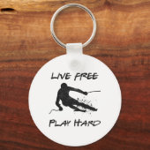 Live Gratis spelen Hard Grappig Skiën Lover Quote  Sleutelhanger (Voorkant)