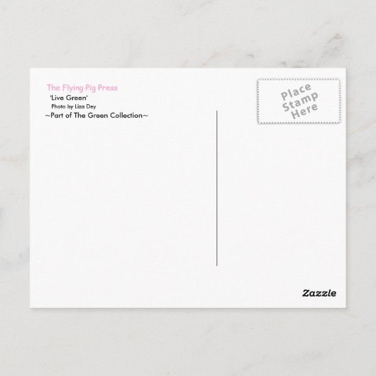 "Live Green"-Briefkaart Briefkaart (Achterkant)