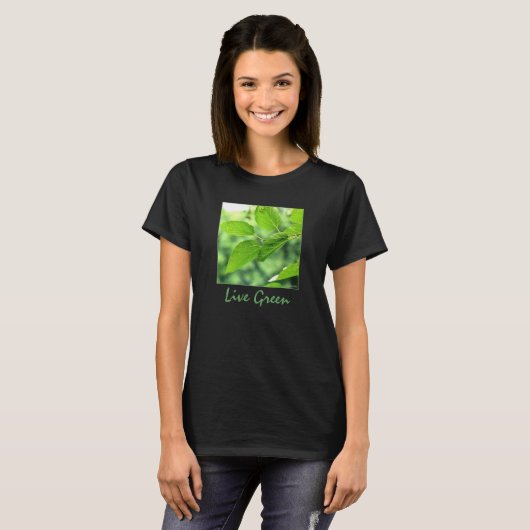 'Live Green' Dames T-shirt (Voorkant volledig)