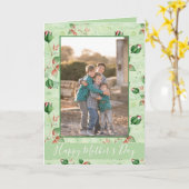 Live Green Floral Happy Moederdag Foto Kaart (Gele Bloem)