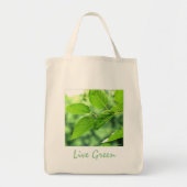 "Live Green" Organic Canvas Grocery Canvas tas (Voorkant)