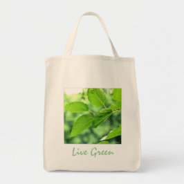 "Live Green" Organic Canvas Grocery Canvas tas