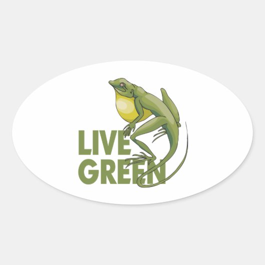 Live Green Ovale Sticker (Voorkant)