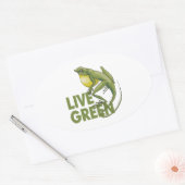 Live Green Ovale Sticker (Envelop)