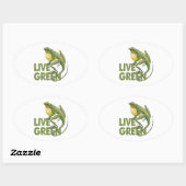 Live Green Ovale Sticker (Vel)