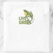 Live Green Ovale Sticker (Tas)