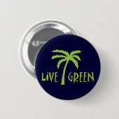 Live Green Palm Tree Ronde Button 5,7 Cm (Voorkant /achterkant)