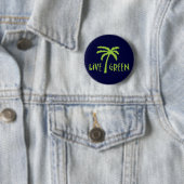 Live Green Palm Tree Ronde Button 5,7 Cm (In situ)
