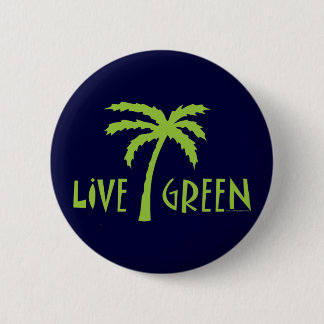 Live Green Palm Tree Ronde Button 5,7 Cm
