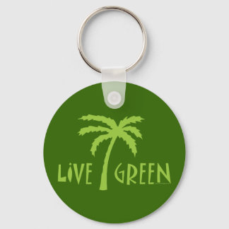 Live Green Palm Tree Sleutelhanger