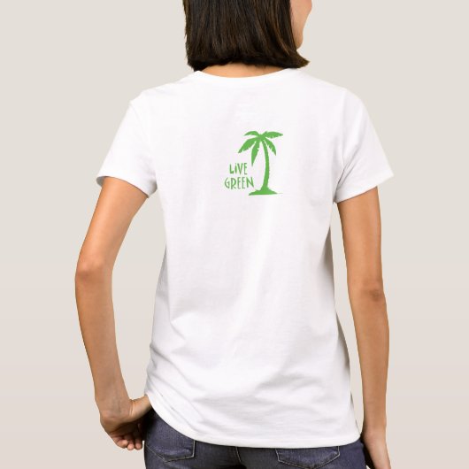 Live Green Palm Tree T-shirt (Achterkant)