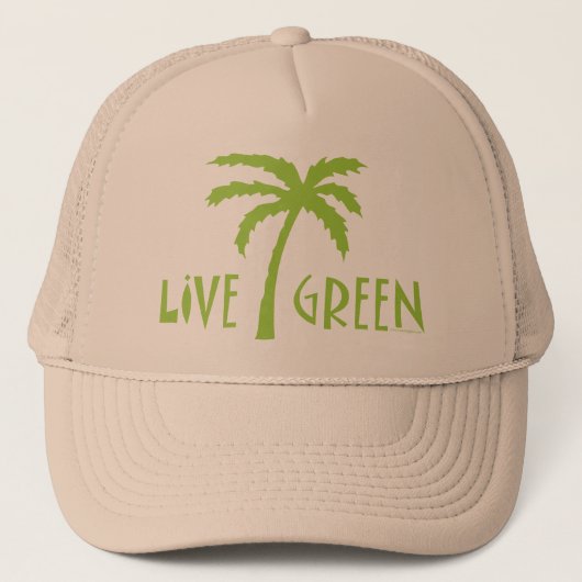 Live Green Palm Tree Trucker Pet (Voorkant)