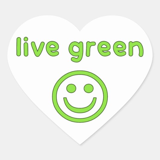 Live Green Pro Milieu Milieuvriendelijk Hernieuwba Hart Sticker (Voorkant)
