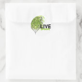 Live Green Ronde Sticker (Tas)