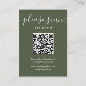 Live Green Script RSVP QR Code Informatiekaartje (Voorkant)