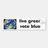 "live green, stem blue" bumpersticker (Voorkant)