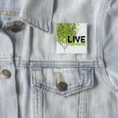 Live Green Vierkante Button 5,1 Cm (In situ)