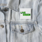 Live Green Vierkante Button 5,1 Cm (In situ)