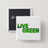 Live Green Vierkante Button 5,1 Cm (Voorkant /achterkant)