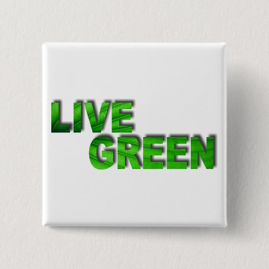 Live Green Vierkante Button 5,1 Cm (Voorkant)